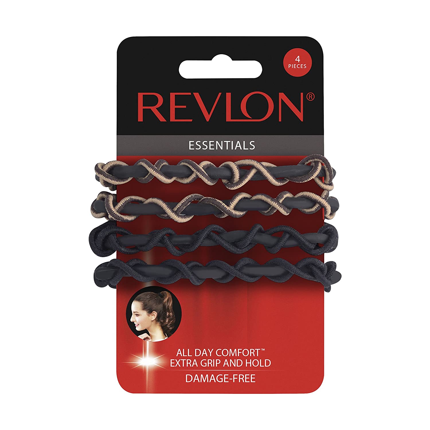 Revlon ESSENTIALS EXTRA HOLD ELASTICS 4 PC