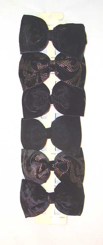 Black Hair Bows - 1 Dozen