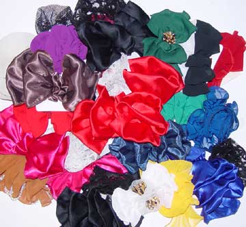 Hair Bows - Jumbo Beautiful Bright Colors w/Net - 1 Dozen